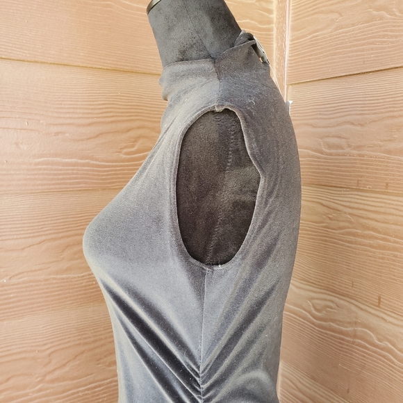 NWT A New Day Women's Mini Velvet Ruched Dress Black - Picture 12 of 15